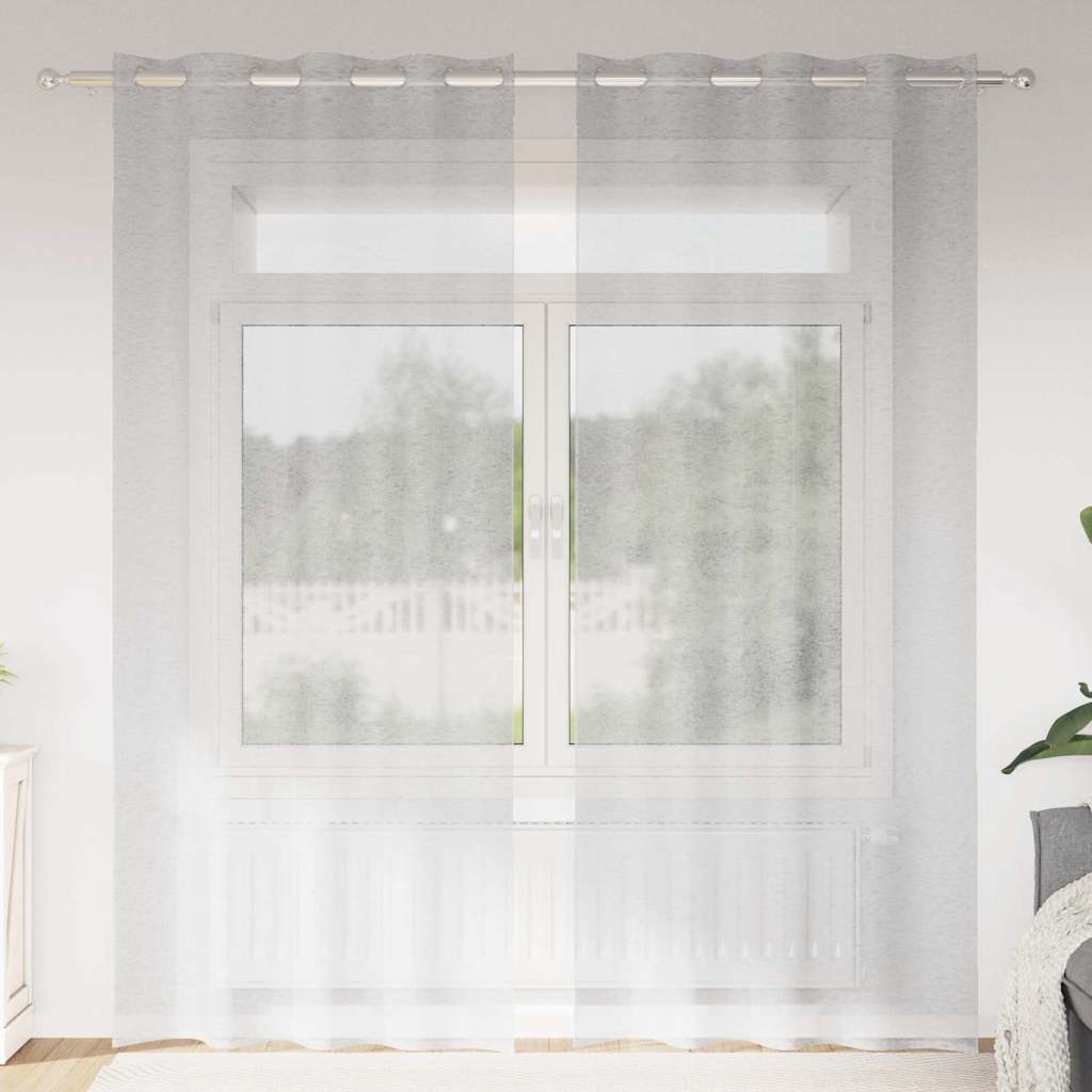 Zasłony z drapami 2 szt. poliester szare 140 x 225 cm