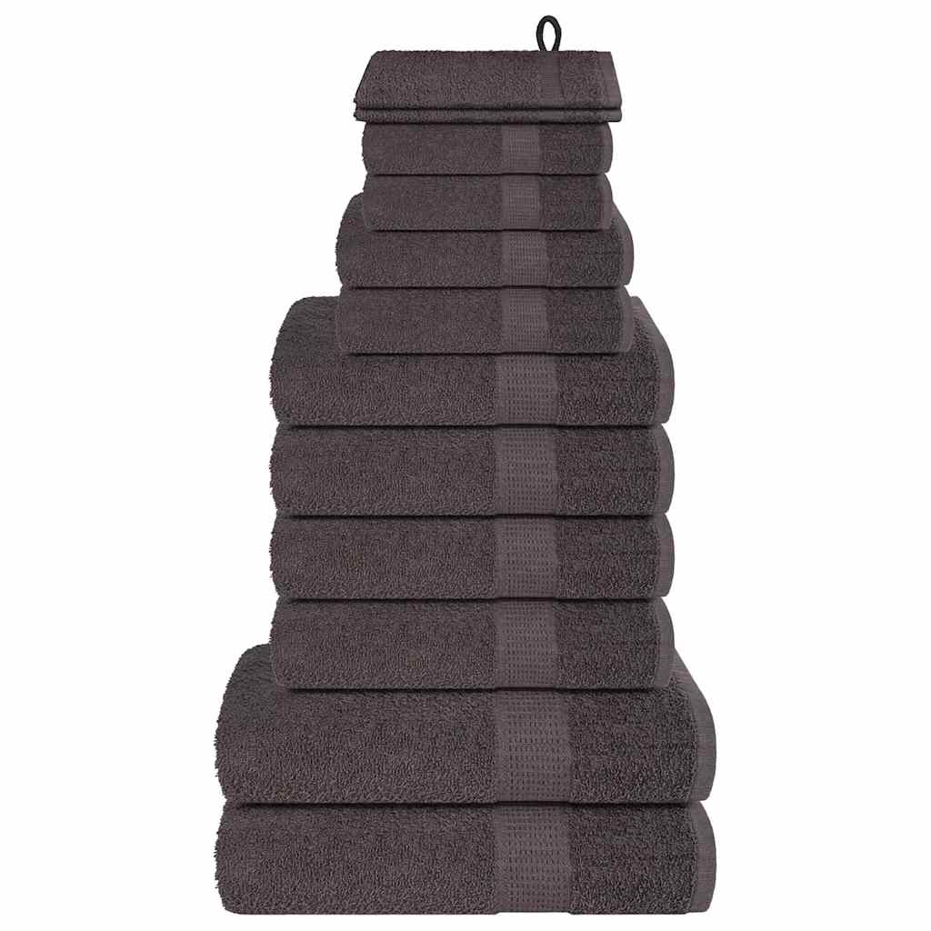 zestaw ręczników 12 sztuk antracytowy 360 g/m² 100% bawełna