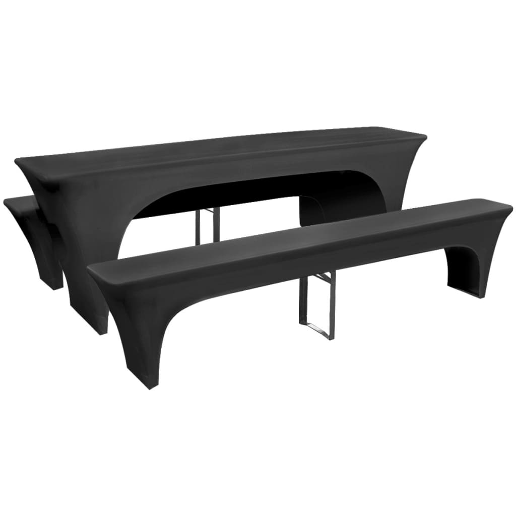 Zestaw pokrowców 3-częściowy na stoły i ławki 220x50x80 cm, antracytowy Zestaw pokrowców 3-częściowy na stoły i ławki 220x50x80 cm, antracytowy