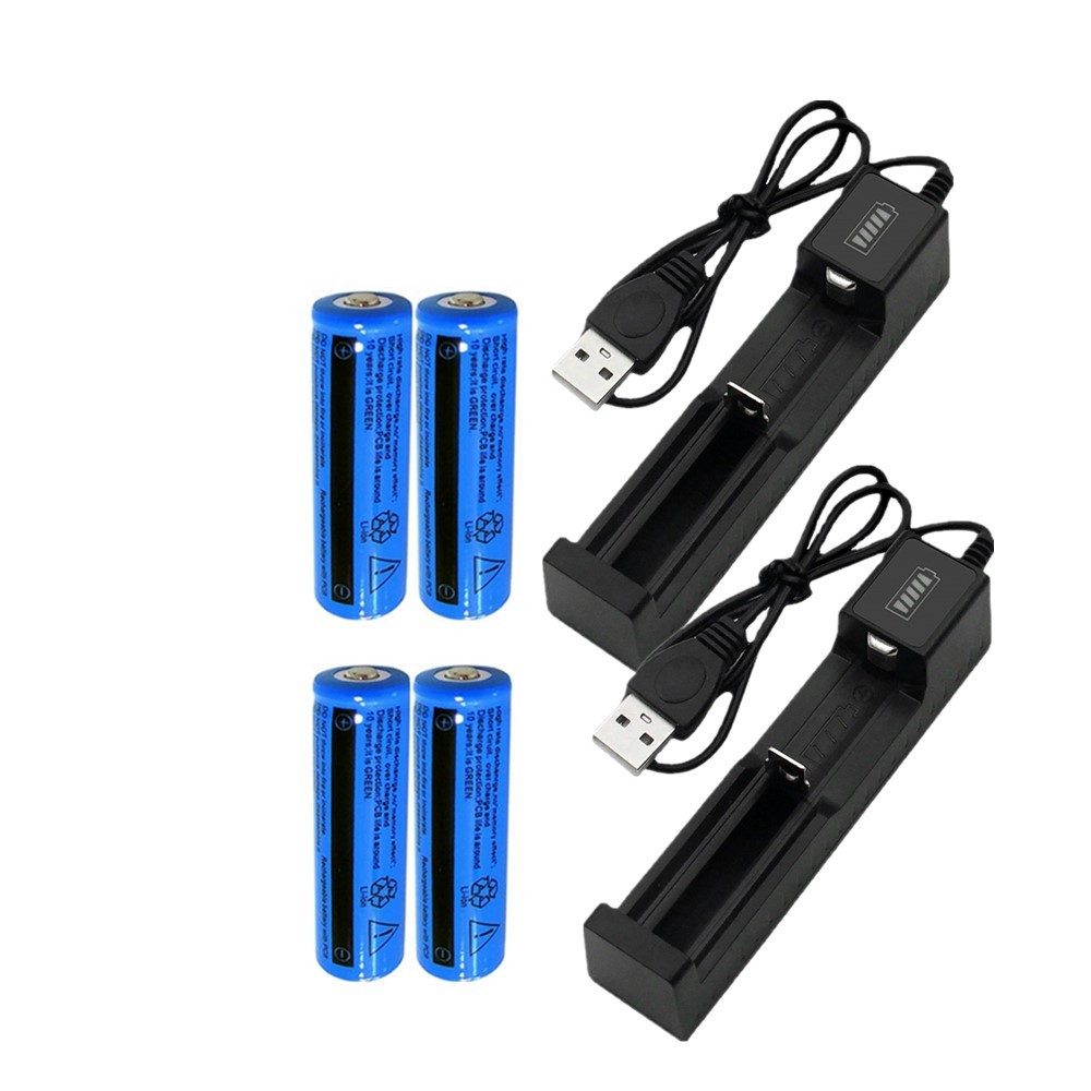 Bateria 18650 Li-ion 3000mAh z ładowarką USB 2 szt. Bateria 18650 Li-ion 3000mAh z ładowarką USB 2 szt.