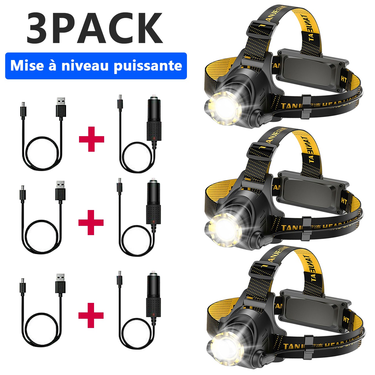 Lampa czołowa LED akumulatorowa 3 tryby regulacja zoom