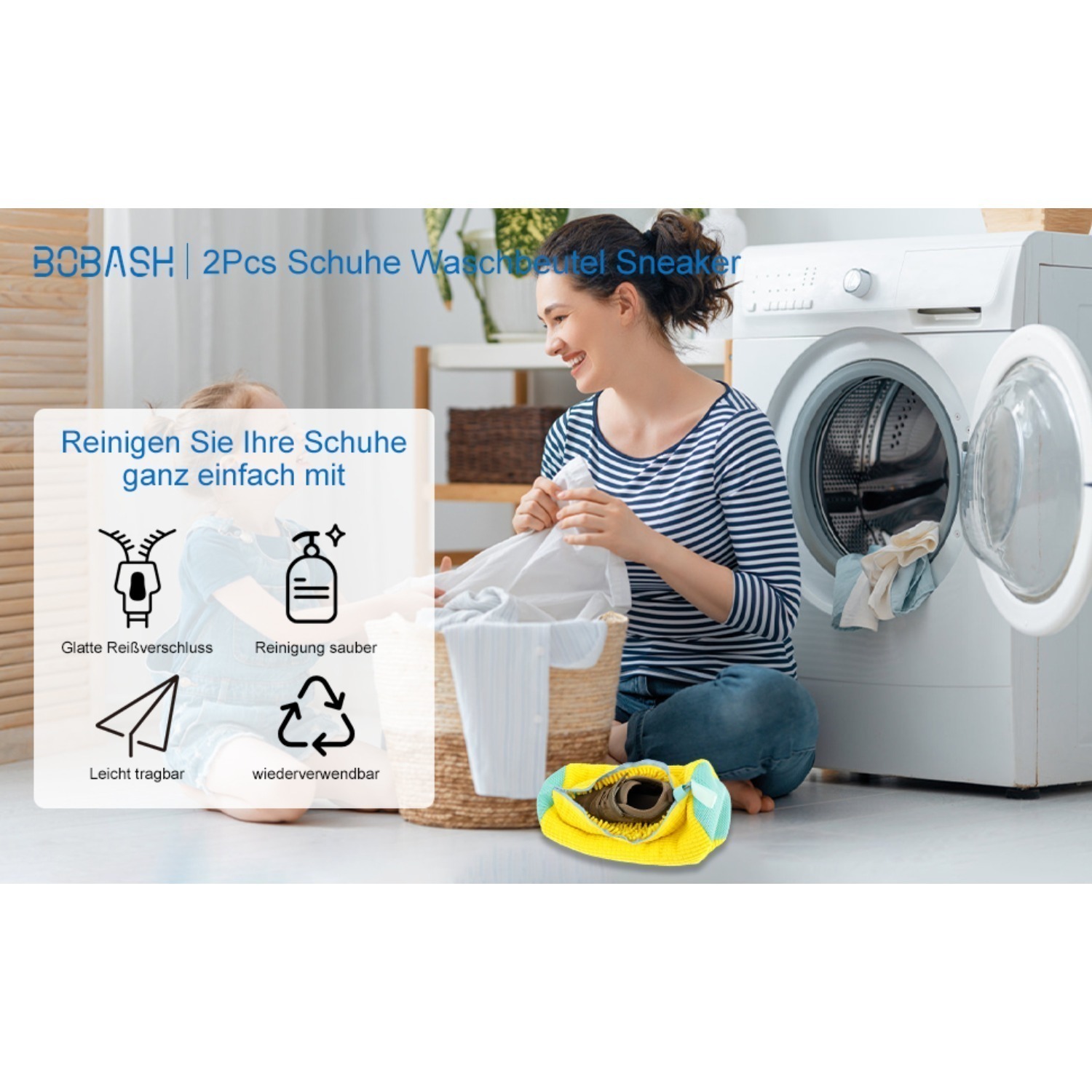Torby do prania butów 2-pack, siatkowe, szare, 39×19 cm, z zamkiem Torby do prania butów 2-pack, siatkowe, szare, 39×19 cm, z zamkiem