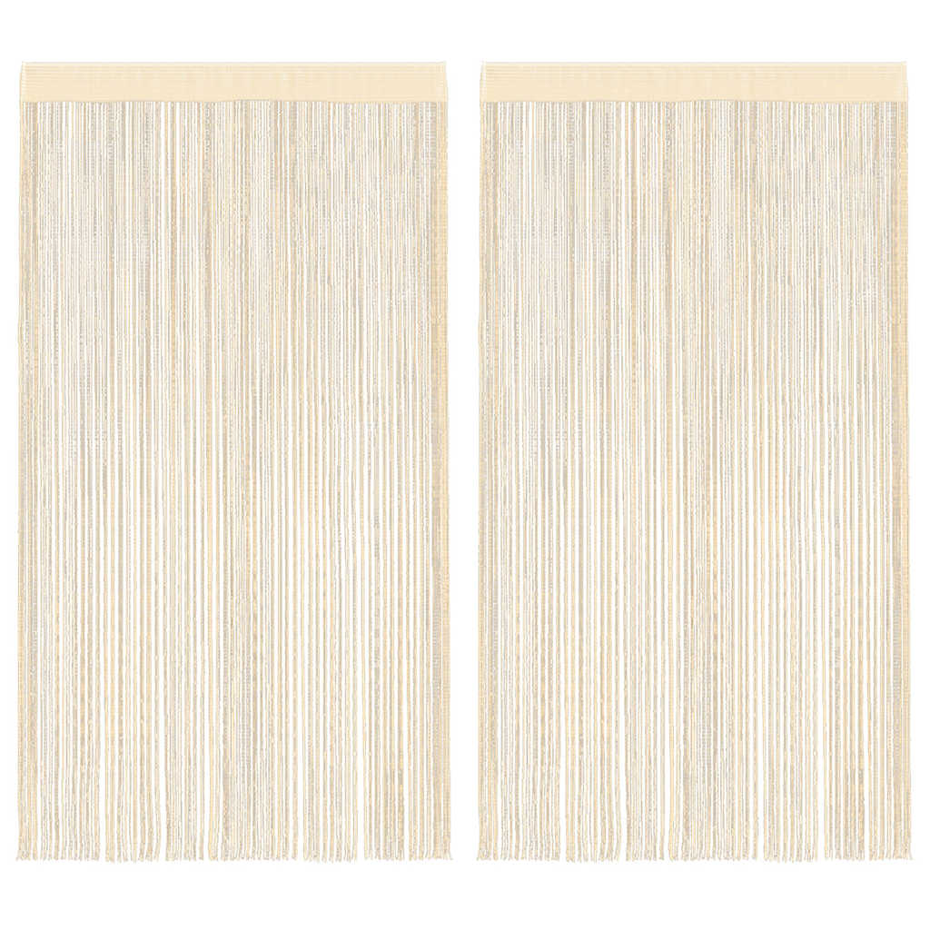 firany sznurkowe 2 sztuki, kremowe 100 cm firany sznurkowe 2 sztuki, kremowe 100 cm