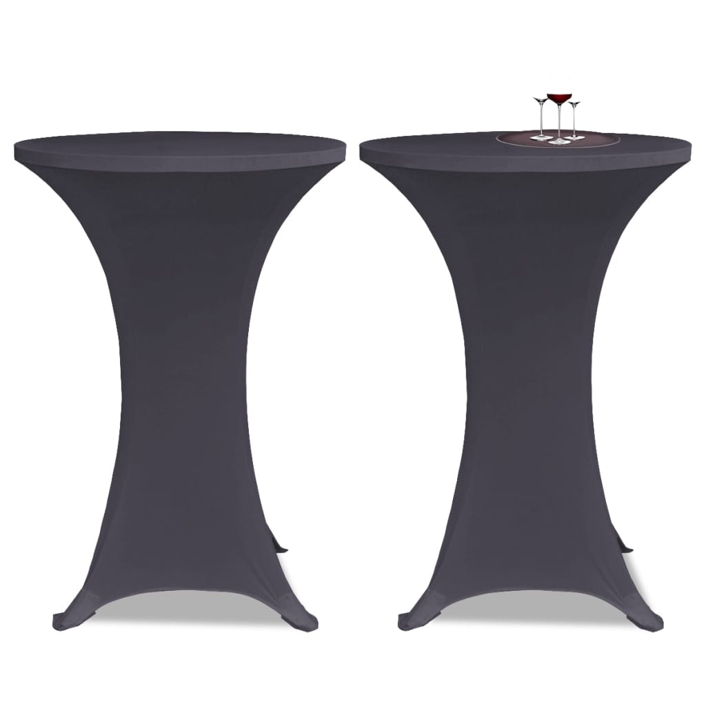 pokrowiec na stół stretch 2 sztuki 80 cm antracytowy