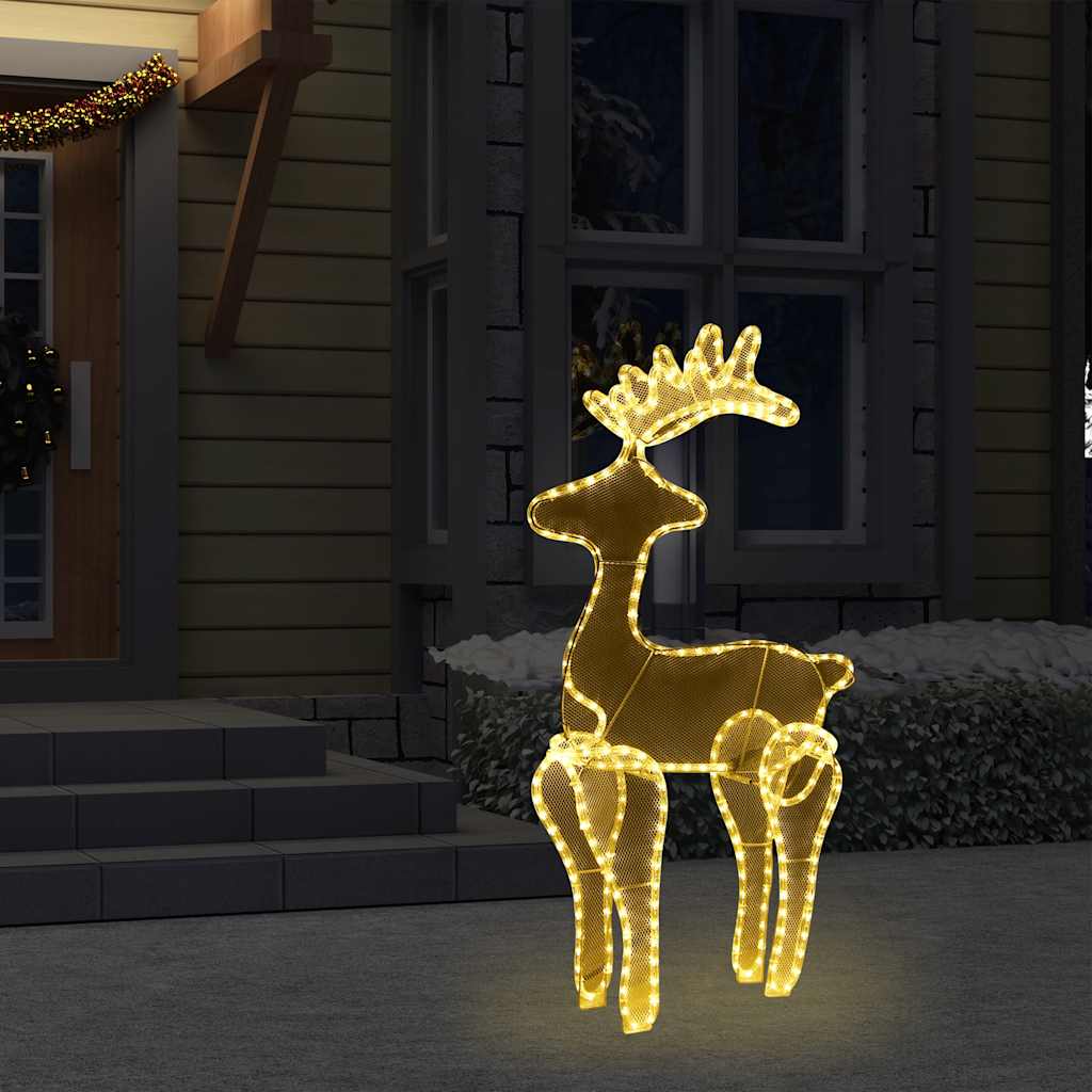 Dekoracja świąteczna renifer z siatką 306 LED ciepła biała 60x