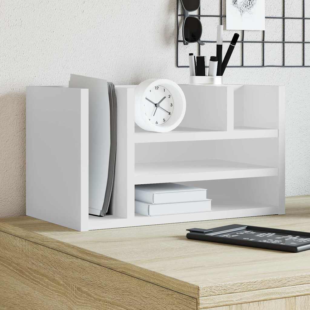 Organizer biurkowy 44.5x24x25 cm z materiału drewnopochodnego biały