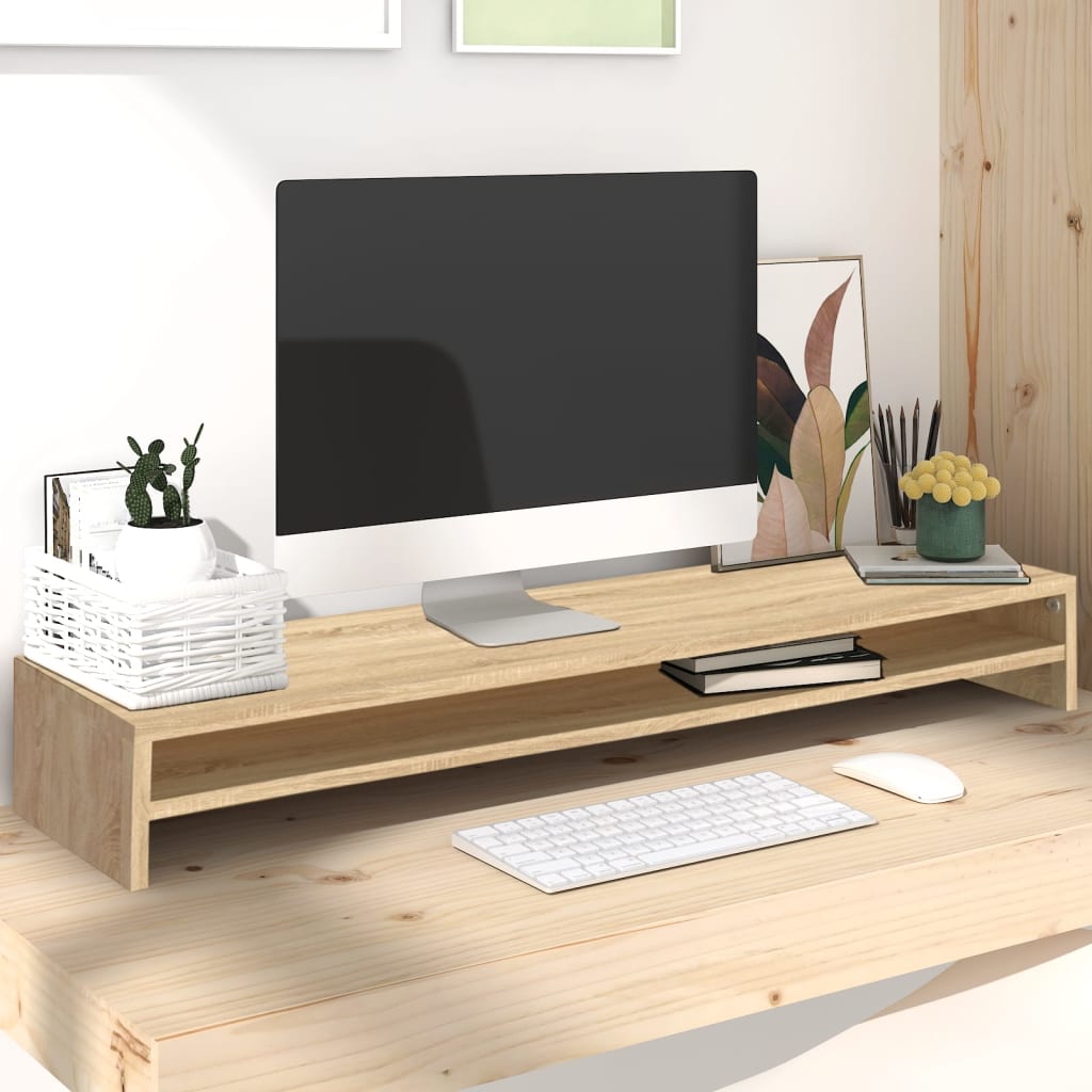stojak na monitor 100x materiał drewniany dąb sonoma