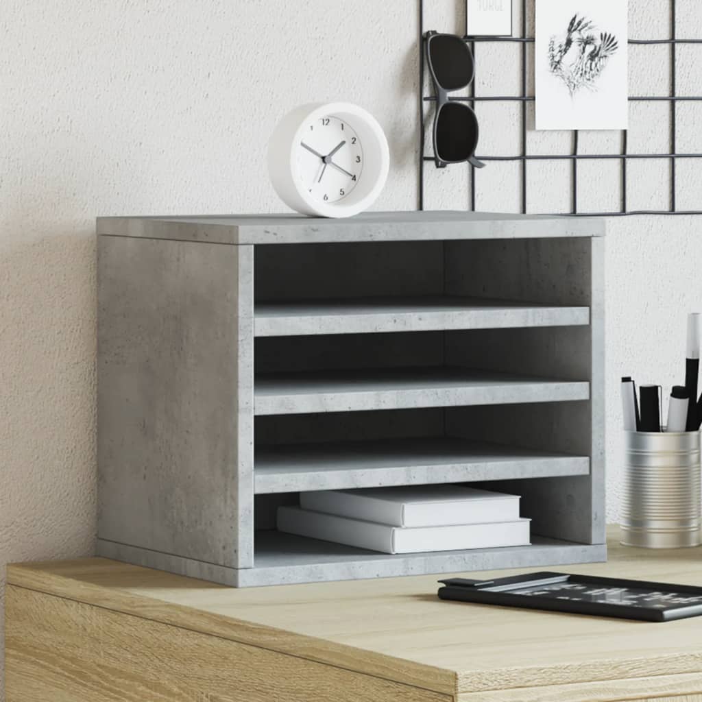 Organizer biurkowy 36x26x29,5 cm z materiału drewnopochodnego szary