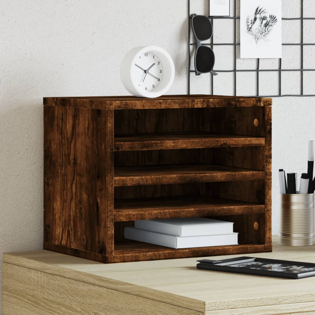Organizer biurkowy 36x26x29,5 cm z materiału drewnopochodnego orzech wędzony Organizer biurkowy 36x26x29,5 cm z materiału drewnopochodnego orzech wędzony