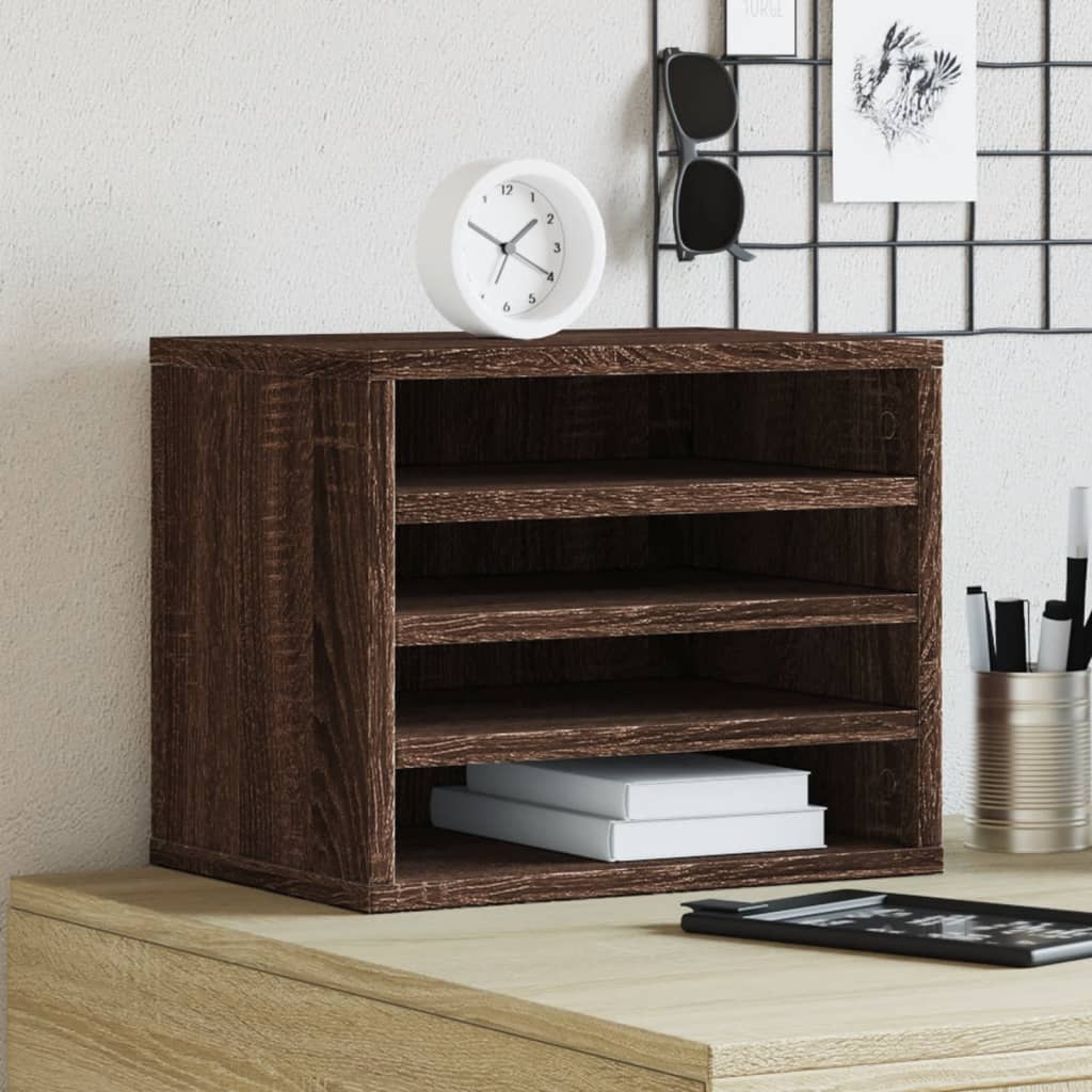 Organizer biurkowy 36x26x29,5 cm z materiału drewnopochodnego brązowy dąb
