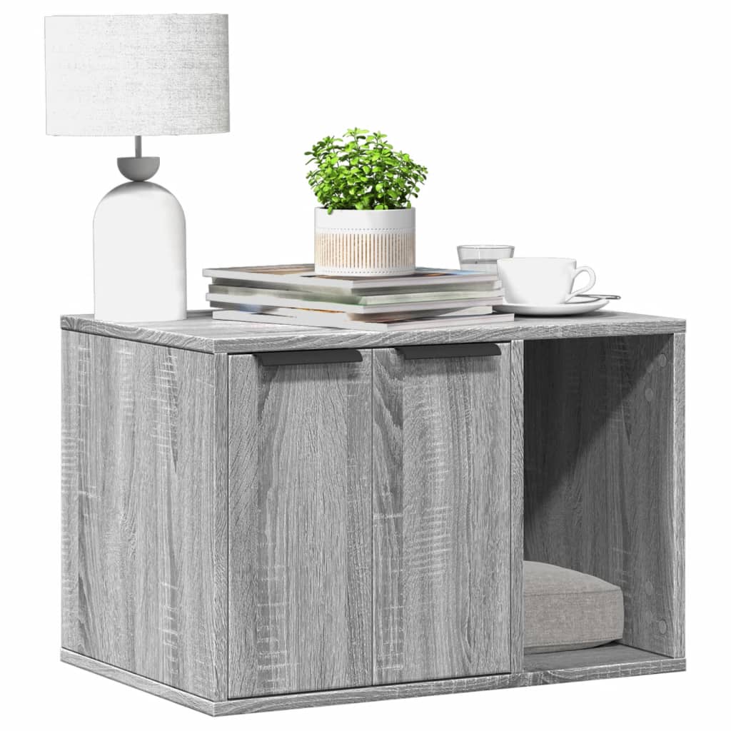 Toaleta dla kota 60x materiał drewniany szary Toaleta dla kota 60x materiał drewniany szary