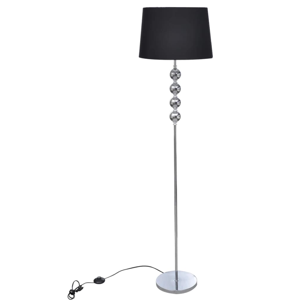 lampa podłogowa czarna z dekoracyjnymi kulami