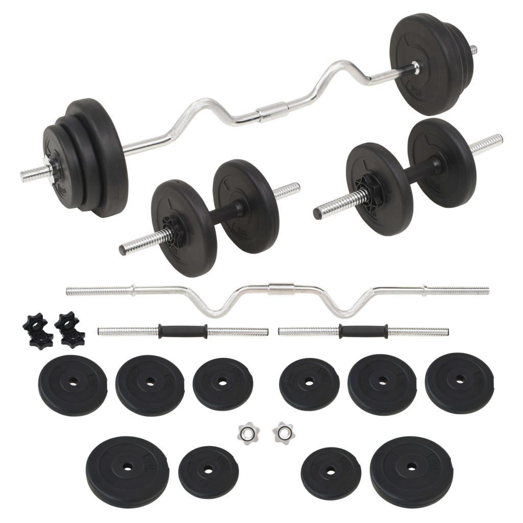 Hantle i sztanga zestaw 30 kg z curl bar