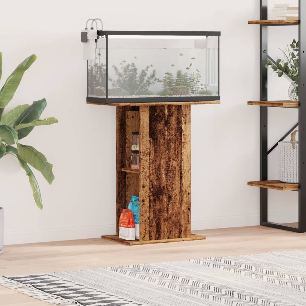 Stojak pod akwarium drewniany 60.5x36x72.5 cm, stary drewno