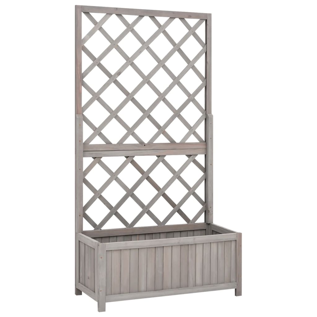 Trellis ogrodowy z donicą 70x30cm drewno sosnowe szare Trellis ogrodowy z donicą 70x30cm drewno sosnowe szare