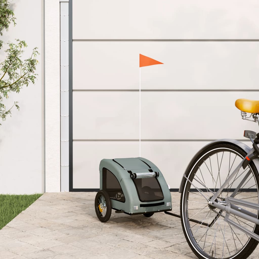 przyczepa rowerowa dla psów, materiał Oxford, szara, 124 x 53 x 53 cm przyczepa rowerowa dla psów, materiał Oxford, szara, 124 x 53 x 53 cm