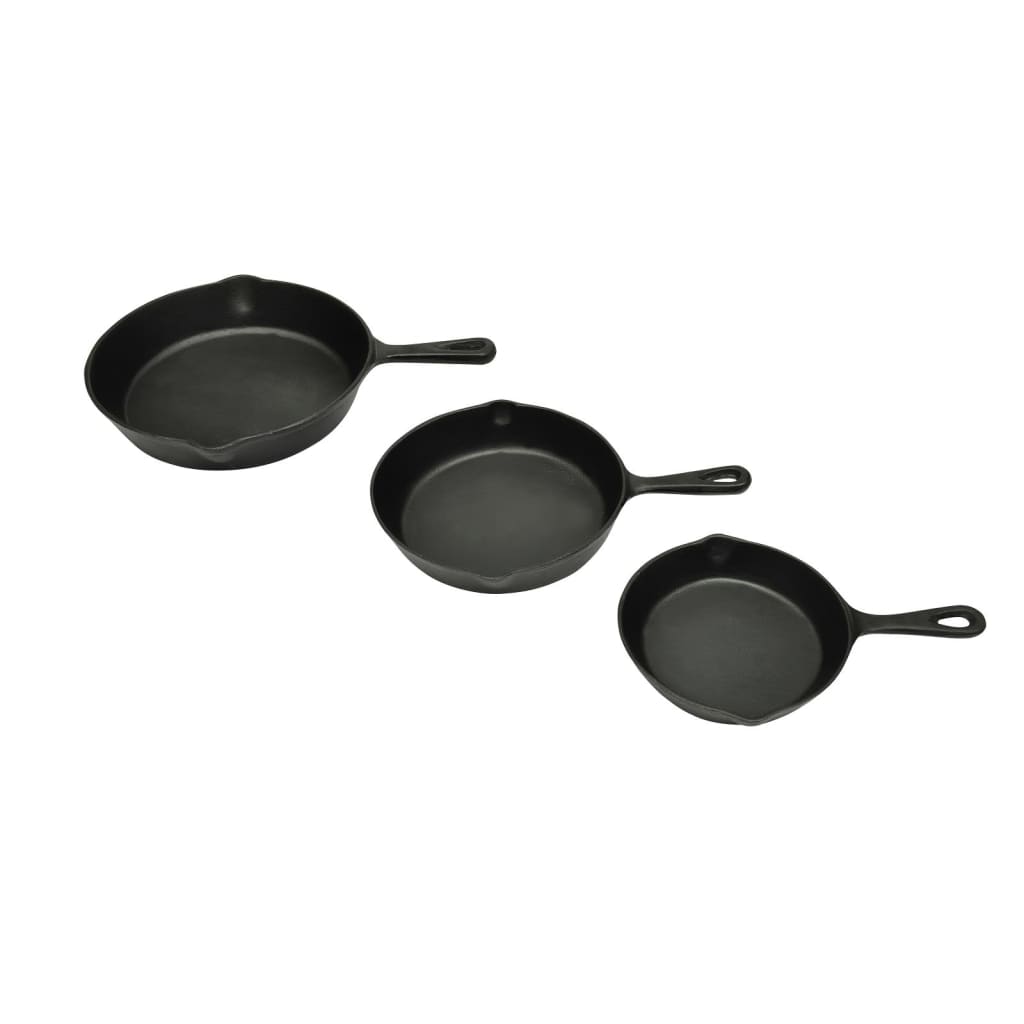 Zestaw patelni żeliwnych 3-częściowy, pre-seasoned, czarne Zestaw patelni żeliwnych 3-częściowy, pre-seasoned, czarne