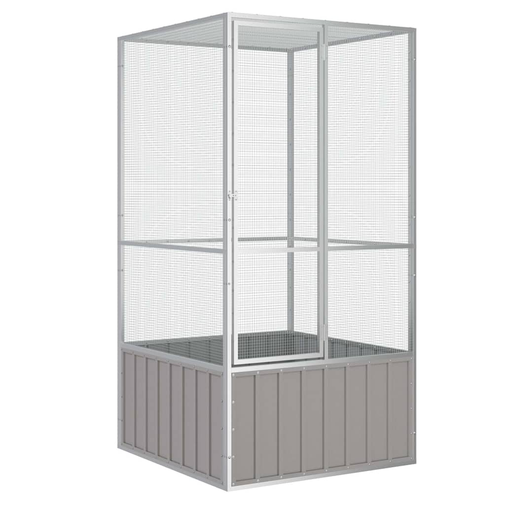 klatka dla ptaków antracytowa 111x107x211.5 cm ocynkowana