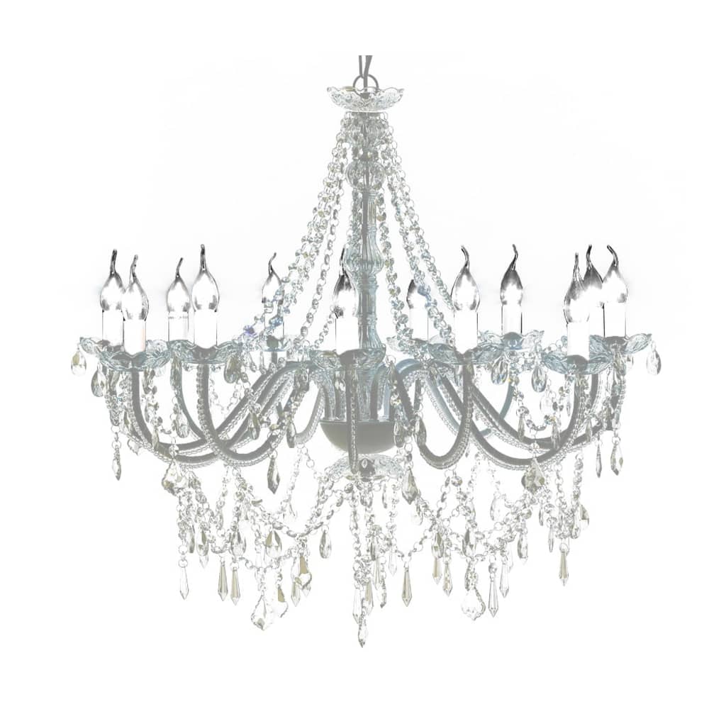żyrandol z 1600 kryształami biały metalowy 75 cm