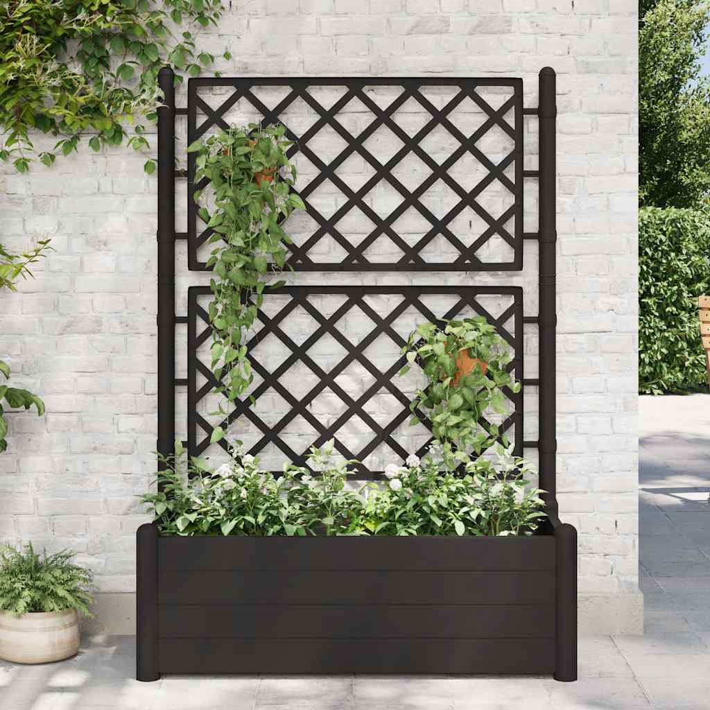 Donice z treją 100 cm antracytowe materiał PP Donice z treją 100 cm antracytowe materiał PP