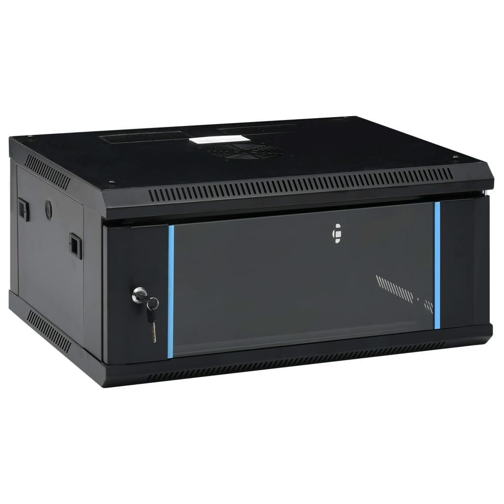 Szafka sieciowa 19″ montażowa ścienna czarna 600x450x285 mm
