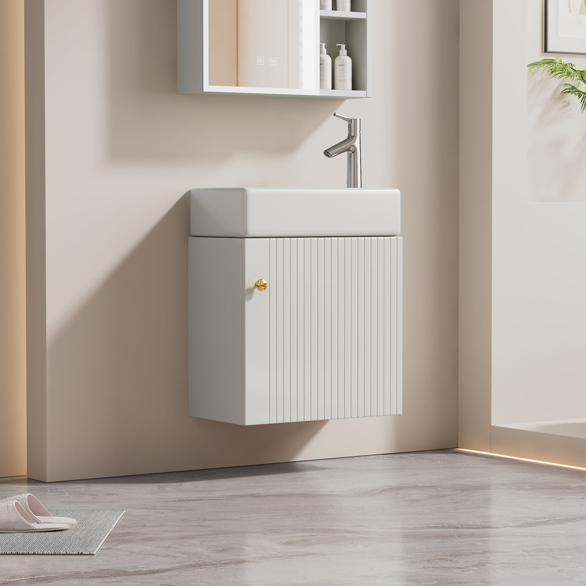 Meble łazienkowe umywalka z szafką 46 cm biały