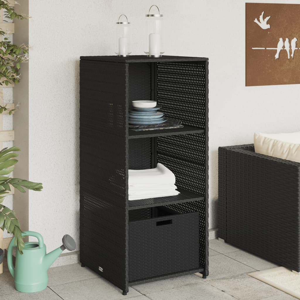 Domek ogrodowy 50x rattan syntetyczny czarny