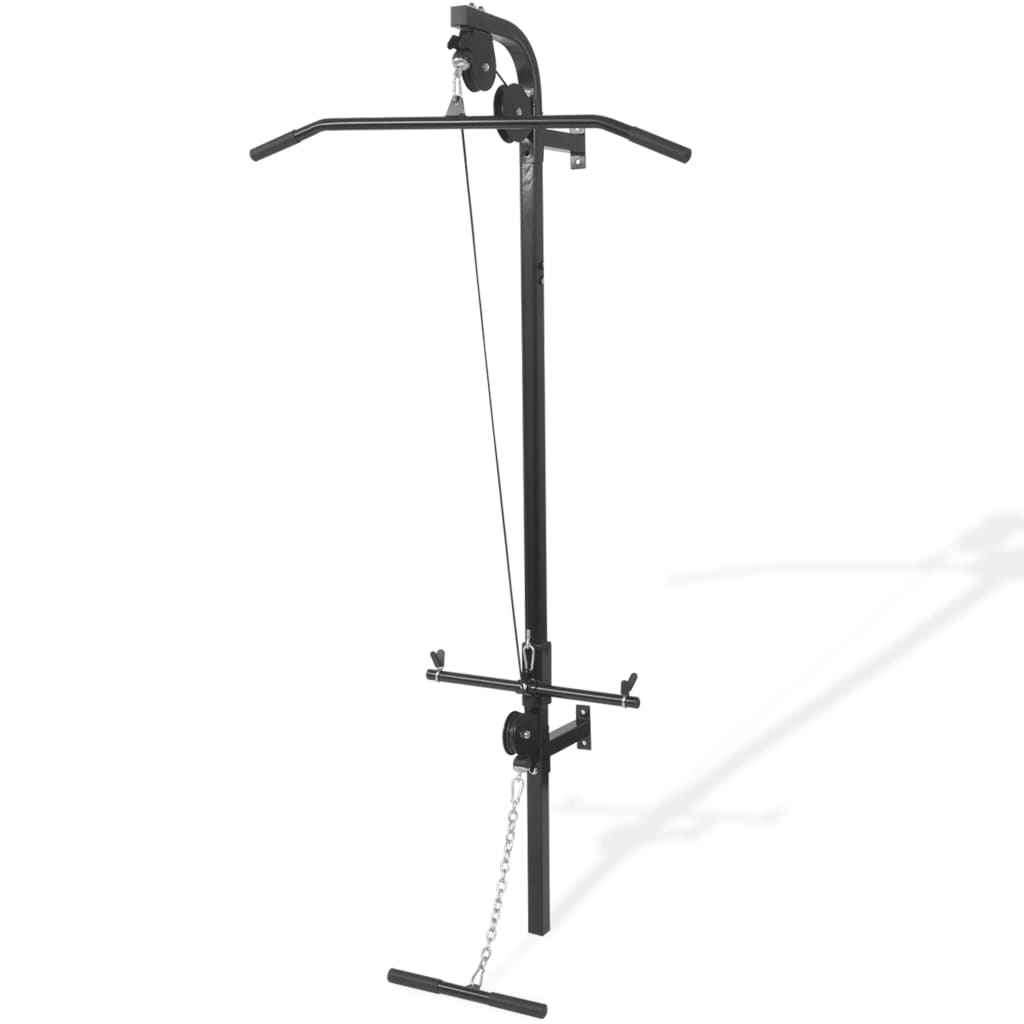 Wieża do ćwiczeń lat pulldown z 2 bloczkami, montowana na ścianie