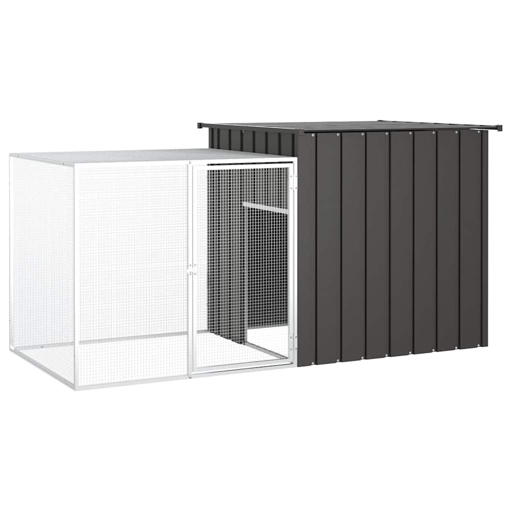Klatka dla kur antracytowa 200x91x100 cm ocynkowana