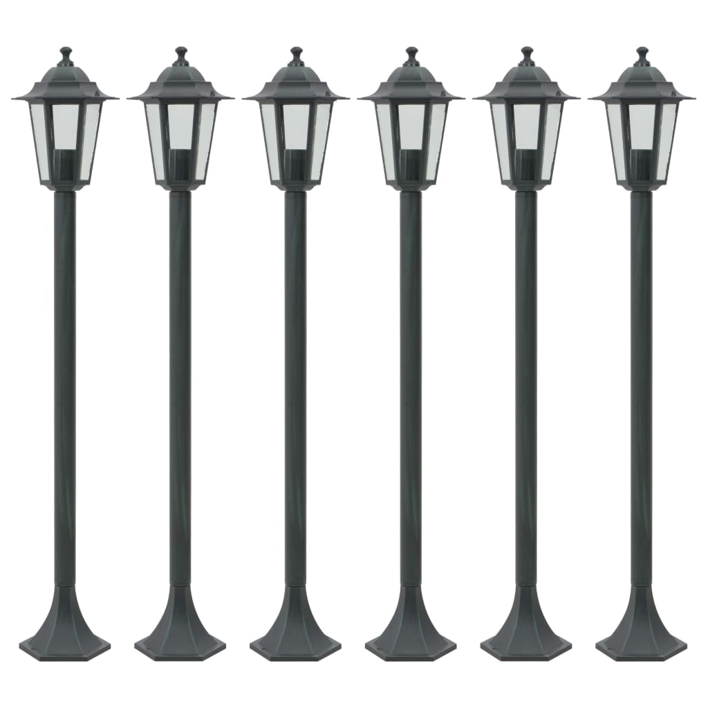 Lampa ogrodowa 6 szt. E27 110 cm brązowa ciemnozielona