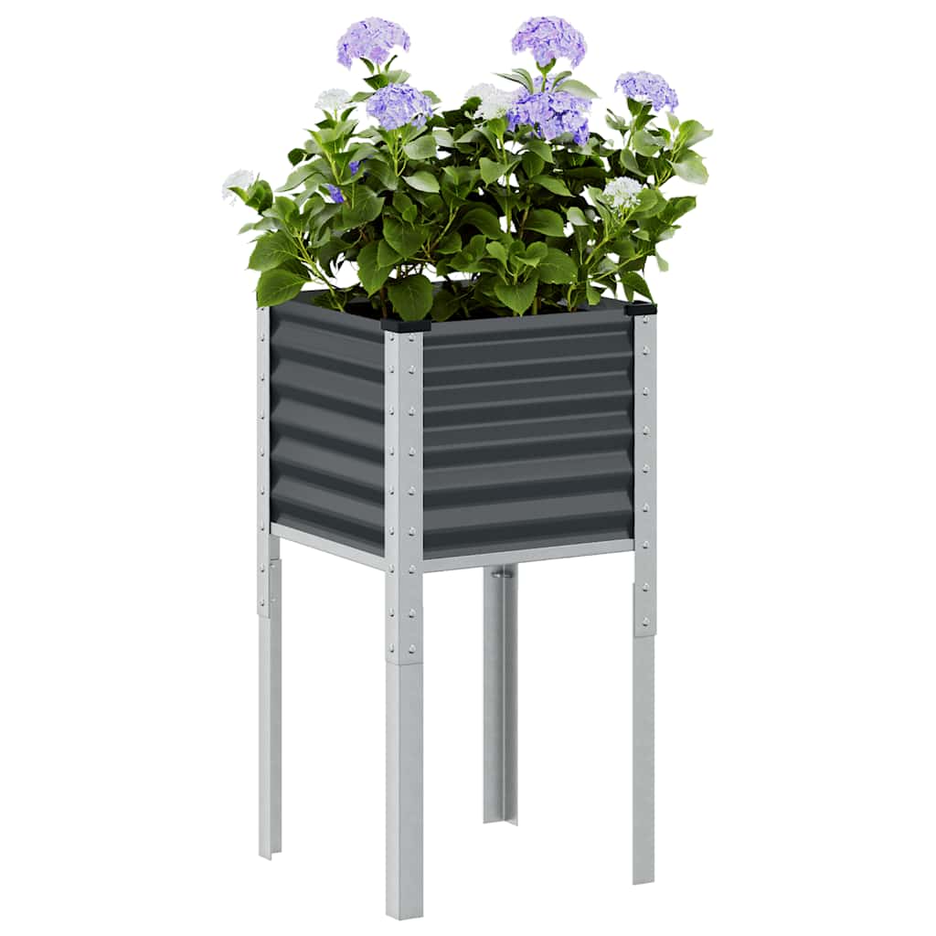 donica ogrodowa stalowa antracytowa 45x45x88 cm
