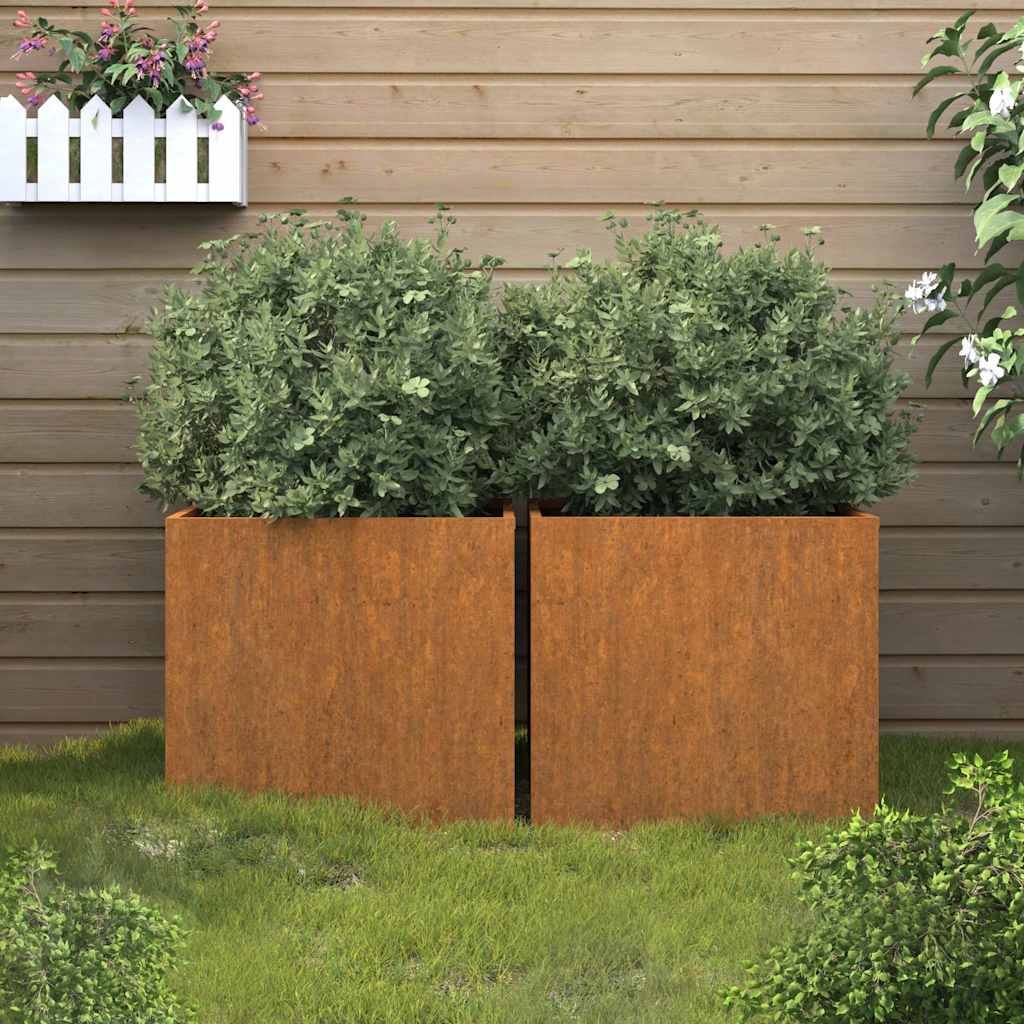 donice stalowe corten 49x47x46 cm, 2 szt.