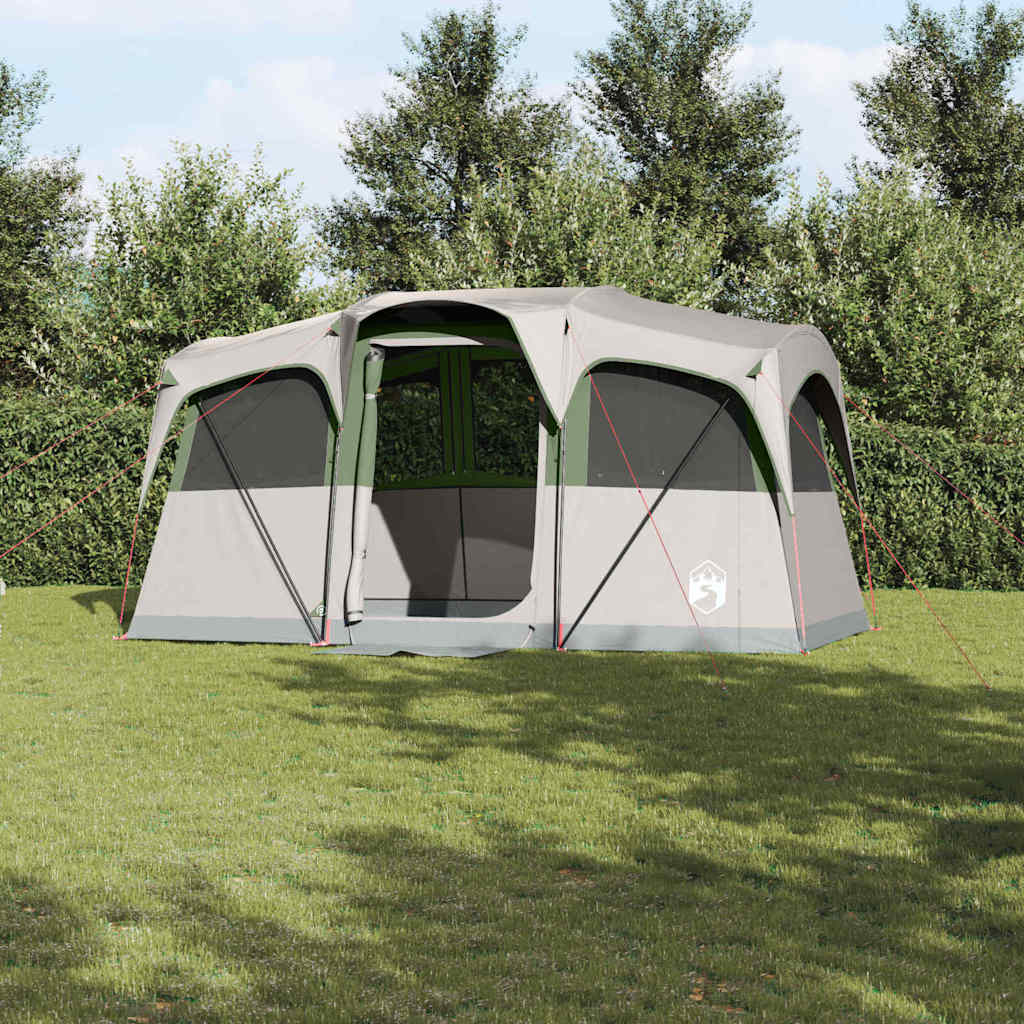 Namiot z dachem 435×240 cm poliester zielony dla 10 osób Namiot z dachem 435×240 cm poliester zielony dla 10 osób