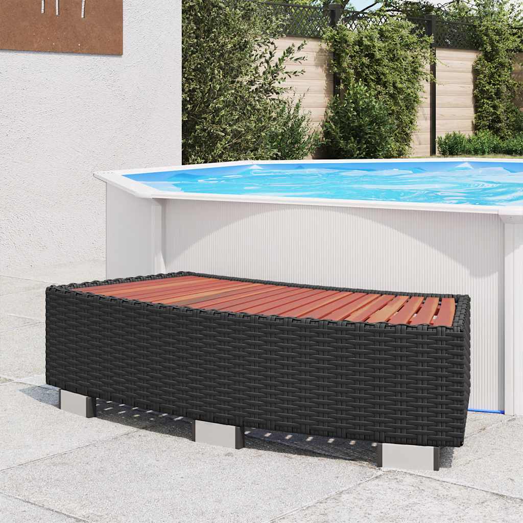 Stopień wejściowy do spa polirattan czarny 92x45x25 cm