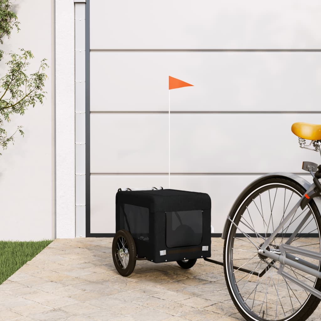 Przyczepa rowerowa dla psów, materiał Oxford, czarna, 54.5x120x53cm Przyczepa rowerowa dla psów, materiał Oxford, czarna, 54.5x120x53cm