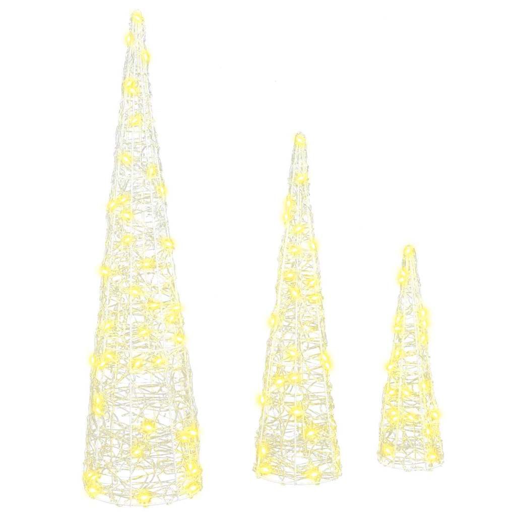 Choinka świąteczna z 90 LED, 3 szt, ciepła biała Choinka świąteczna z 90 LED, 3 szt, ciepła biała