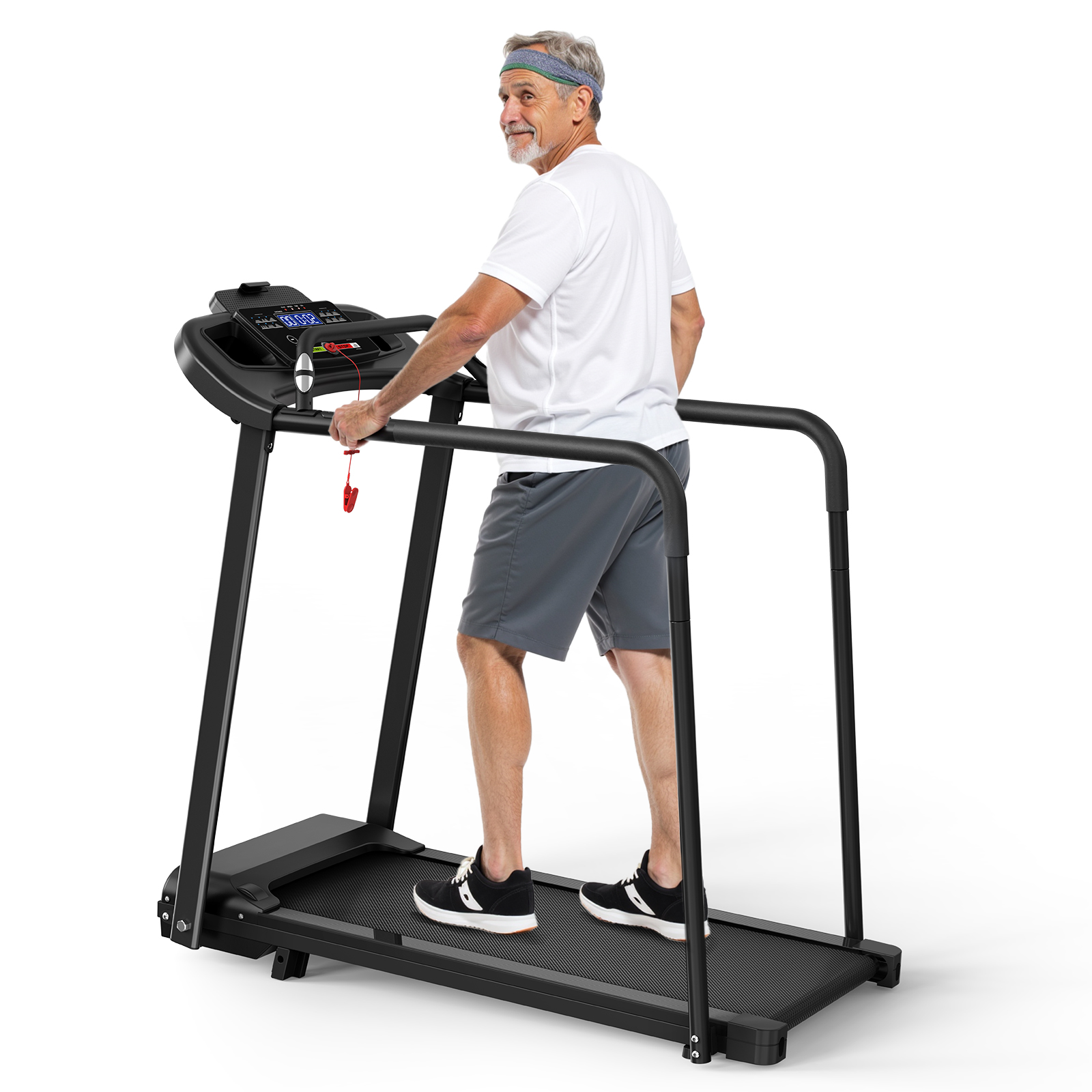 Bieżnia elektryczna składana dla seniorów, 120 kg, z regulowanym nachyleniem Bieżnia elektryczna składana dla seniorów, 120 kg, z regulowanym nachyleniem