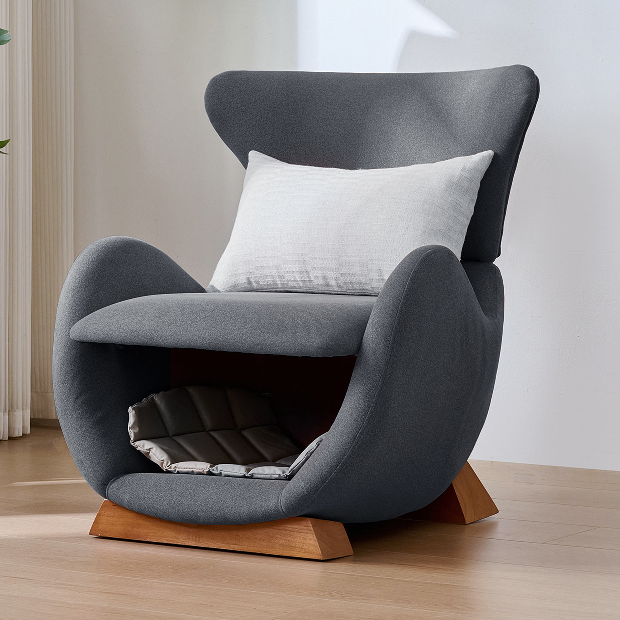 Fotel designerski dla zwierząt, szary, materiał odporny na zarysowania Fotel designerski dla zwierząt, szary, materiał odporny na zarysowania