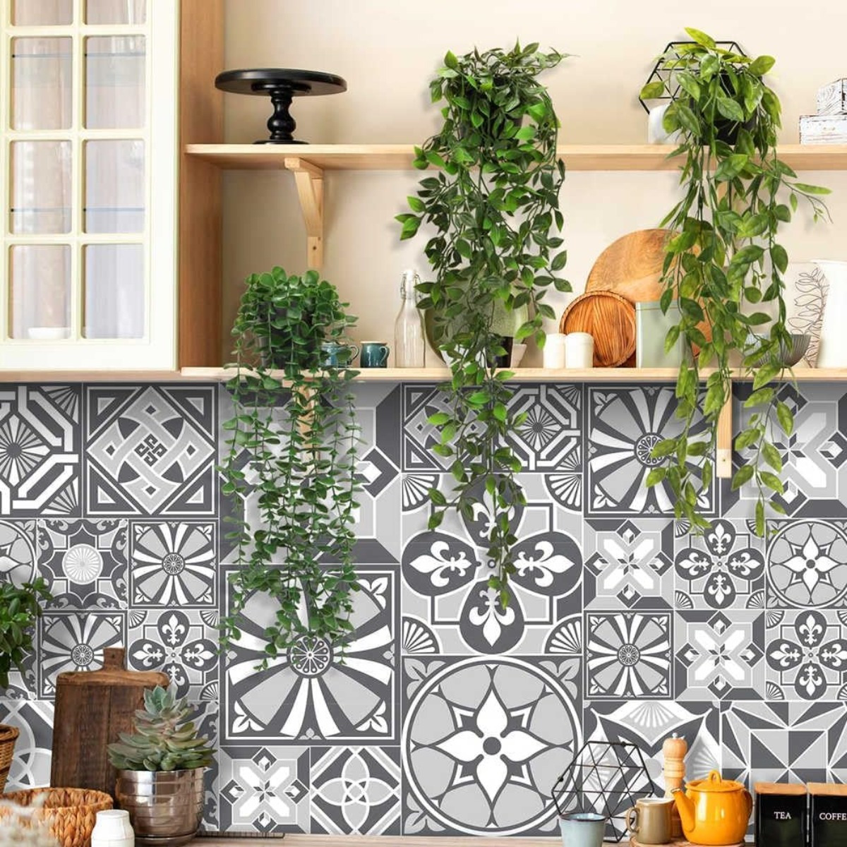 Sztuczne rośliny wiszące 3-pack, dekoracyjne, zielone, plastikowe