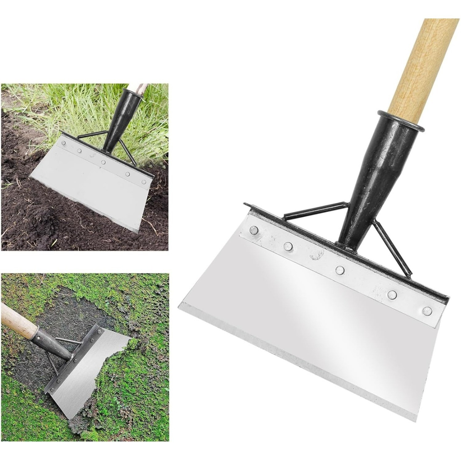 Łopata ogrodowa wielofunkcyjna 23 cm, metalowa, do odchwaszczania i sadzenia, do prac w ogrodzie