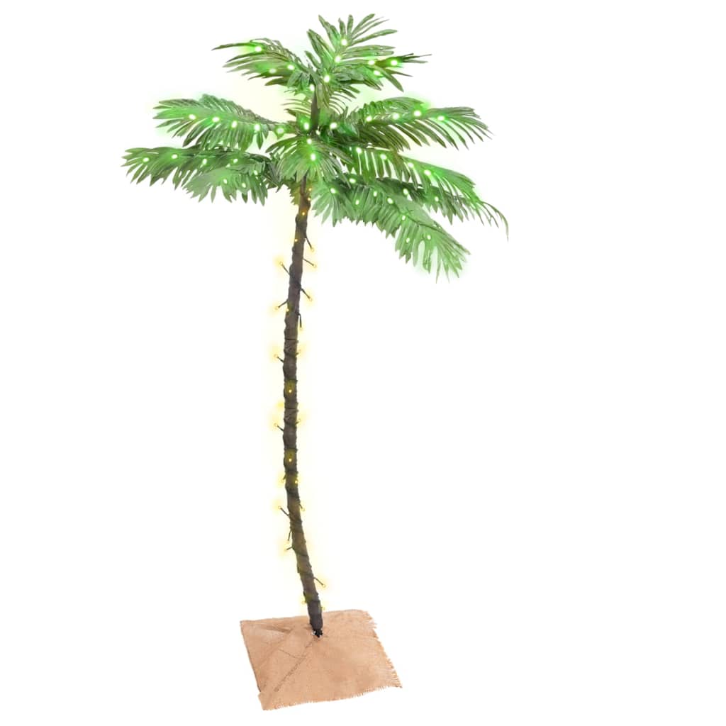 sztuczna palma z 88 led ciepłych białych 150 cm sztuczna palma z 88 led ciepłych białych 150 cm