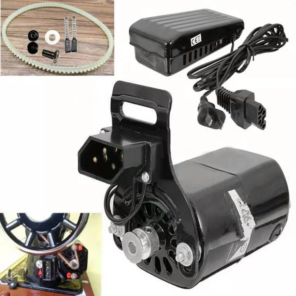 Silnik do maszyny do szycia 180W, czarny, z pedałem, 8000RPM