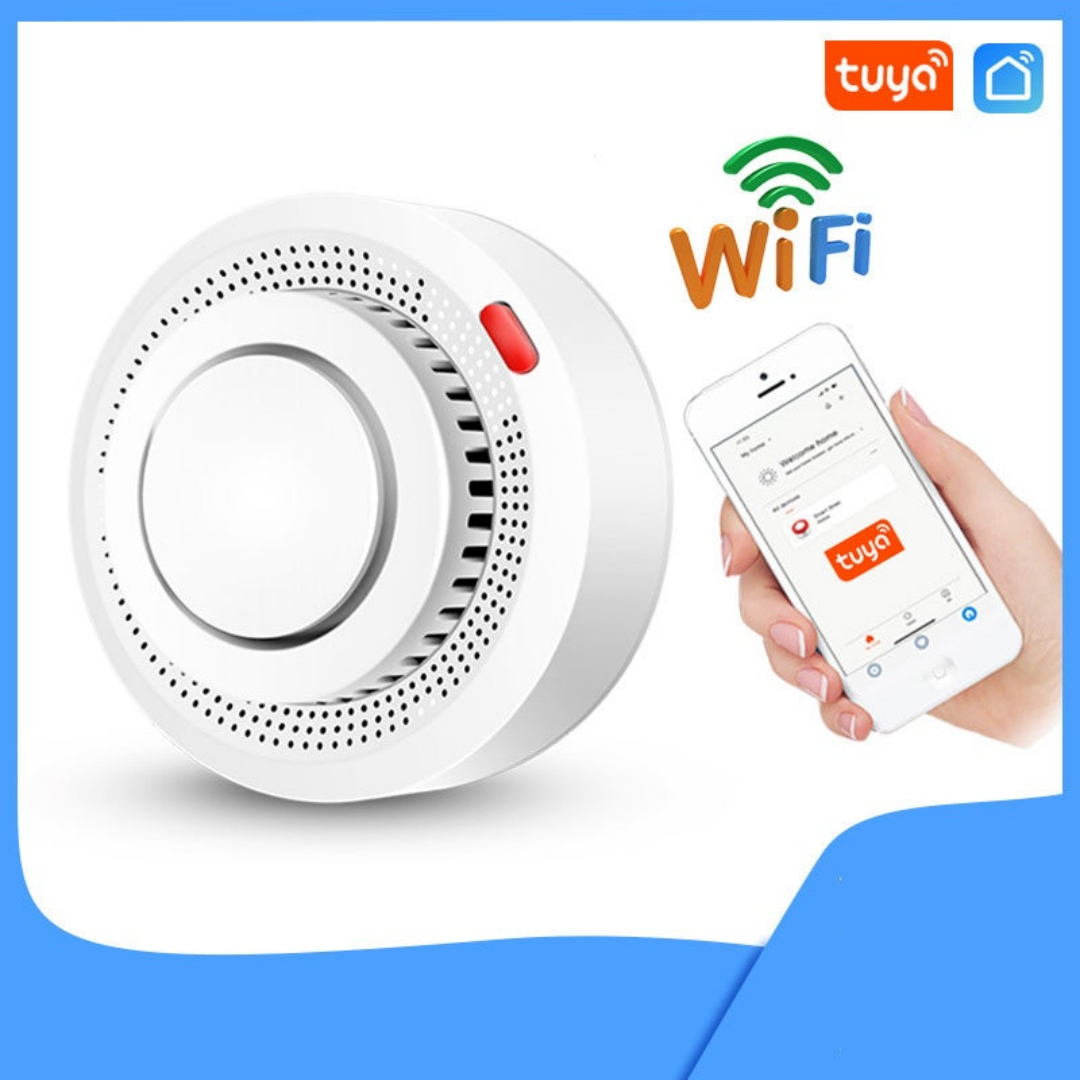 Czujnik dymu WiFi mini, biały, 8×3.8 cm, bez baterii