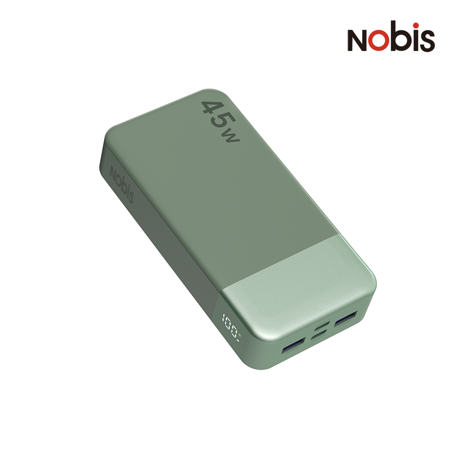 Power bank 20000mAh zielony, 45W PD 3.0, szybkie ładowanie