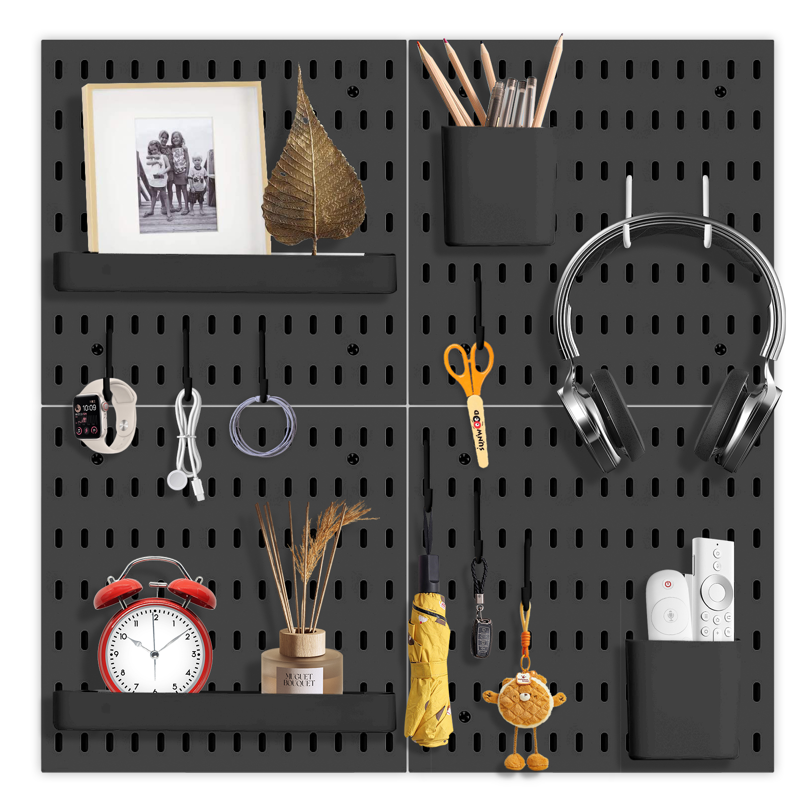Organizator ścienny pegboard zestaw czarny