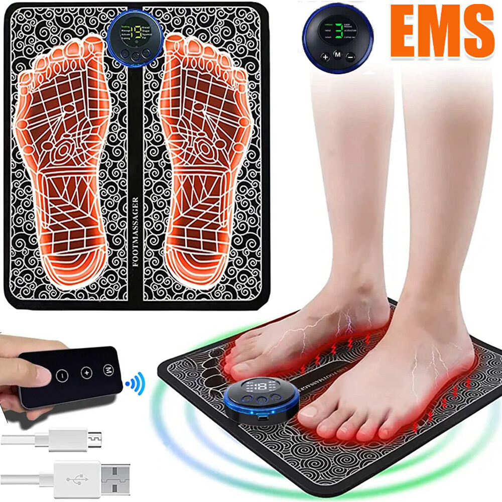 Mata masująca elektryczna EMS czarna, stymulator mięśni