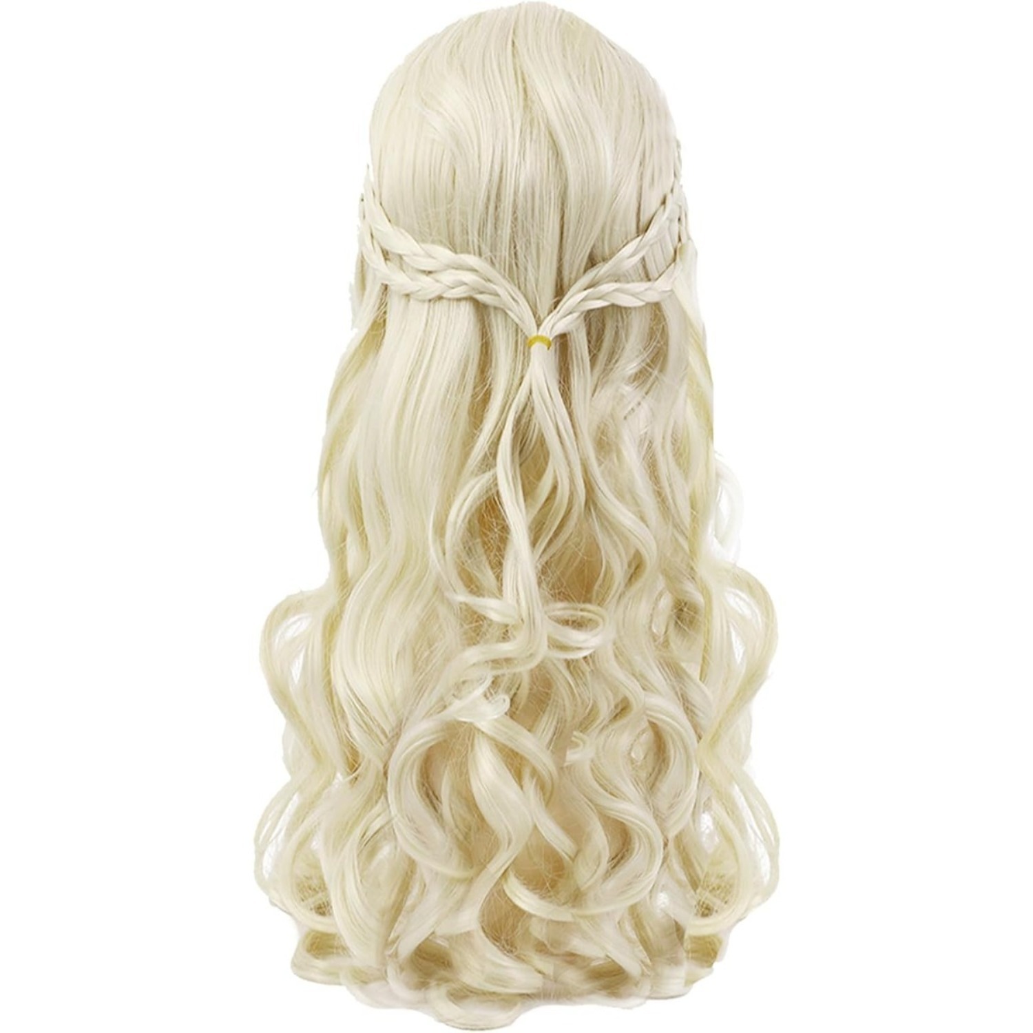 Peruka damska blond | Długa, falista, kręcona | Styl Khaleesi Daenerys Targaryen | Na cosplay i kostiumy Halloween