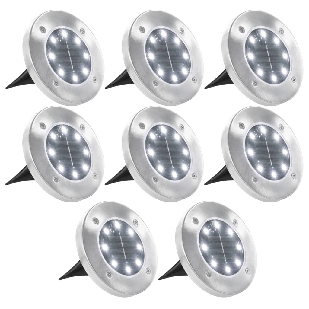 Lampy solarne ogrodowe 8 szt. LED białe