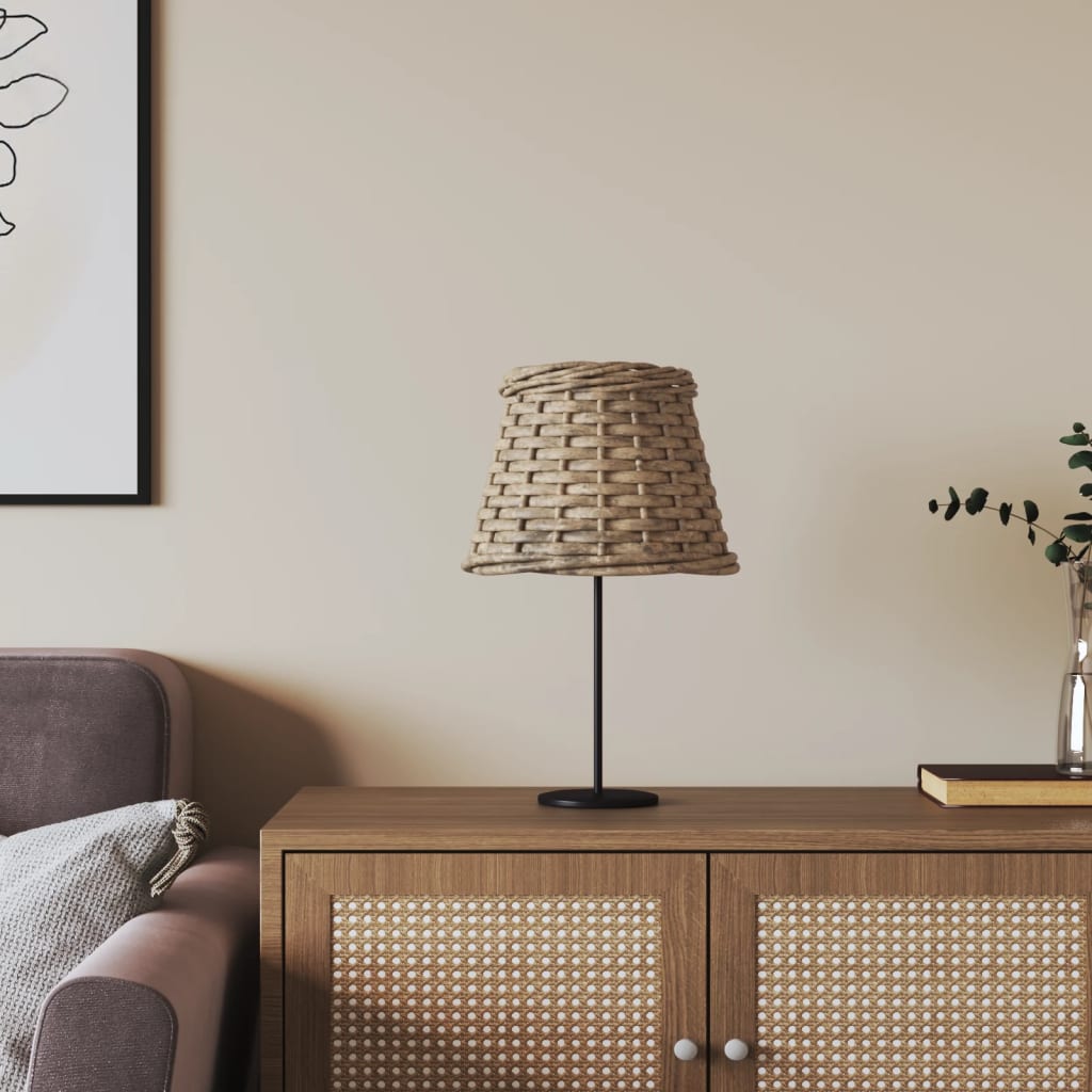 Lampa stołowa Ø 15 cm brązowa z wierzby Lampa stołowa Ø 15 cm brązowa z wierzby