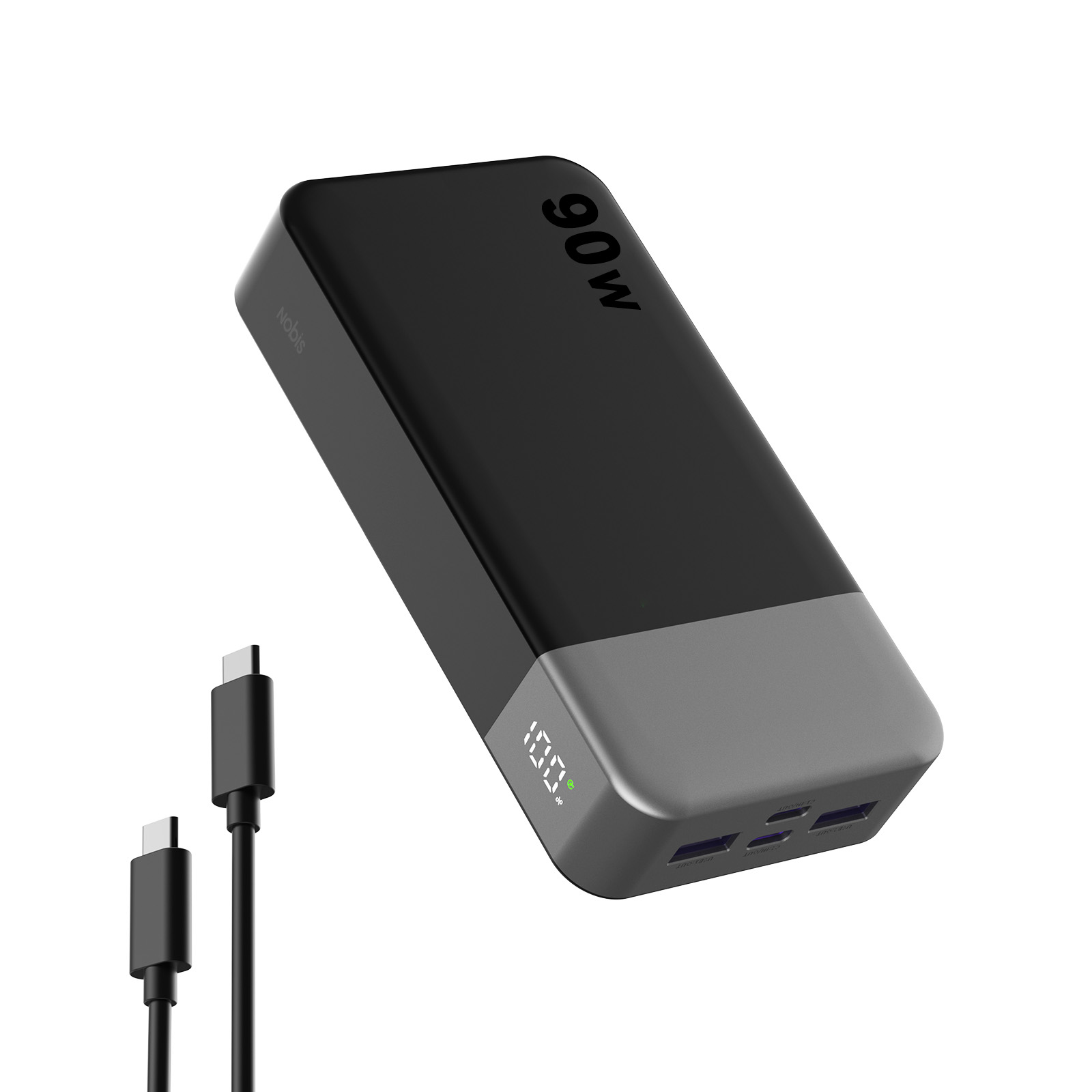 Powerbank 90 W 20 000 mAh do laptopa i telefonu, czarny Powerbank 90 W 20 000 mAh do laptopa i telefonu, czarny